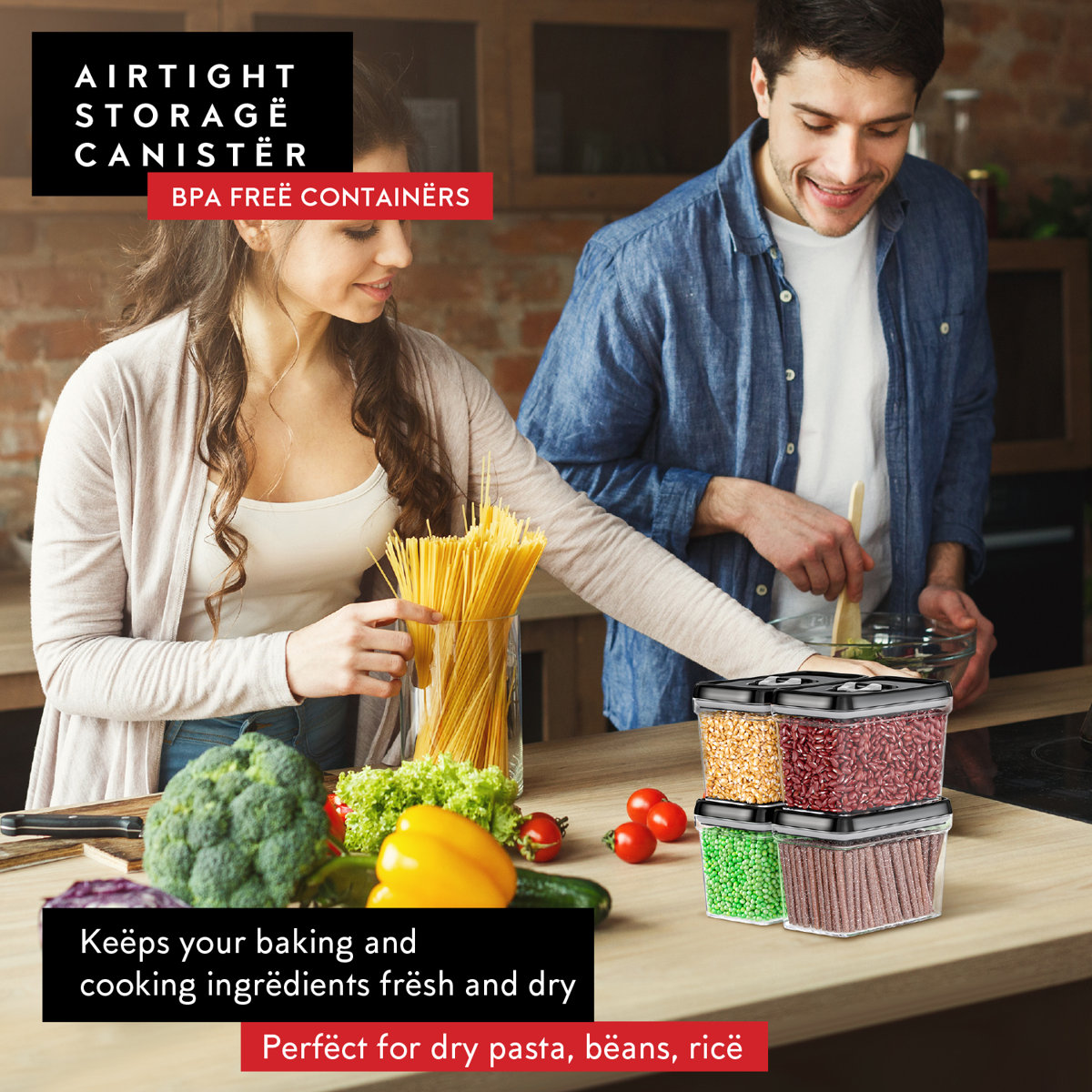 Airtight Food Storage Containers (Set of 4)